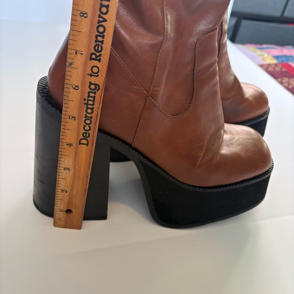 Women’s Kaltur Brown leather Platform Ankle Boots, S 39 - Picture 6 of 16